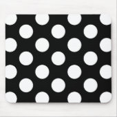 Schwarz-weißer Polka-Punkt - Mousepad (Vorne)