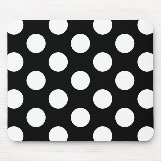 Schwarz-weißer Polka-Punkt - Mousepad (Vorne)