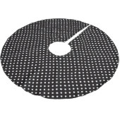 Schwarz-weißer Polka-Punktmuster-Baumrock Polyester Weihnachtsbaumdecke (Schrägansicht)