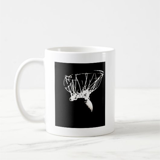 Schwarz-weißer Pop Art Basketball Kaffeetasse (Links)