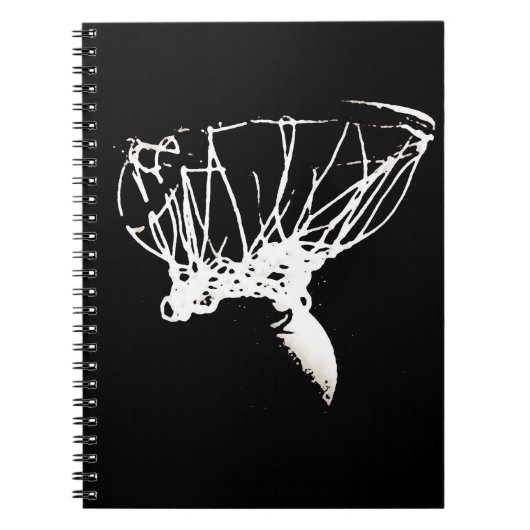 Schwarz-weißer Pop Art Basketball Notizblock (Vorderseite)