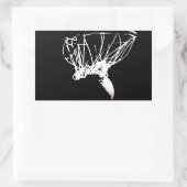 Schwarz-weißer Pop Art Basketball Rechteckiger Aufkleber (Tasche)