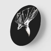 Schwarz-weißer Pop Art Basketball Runde Wanduhr (Winkel)