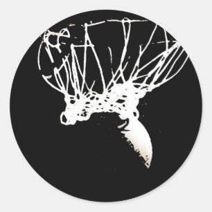 Schwarz-weißer Pop Art Basketball Runder Aufkleber