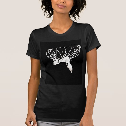 Schwarz-weißer Pop Art Basketball T-Shirt (Vorderseite)