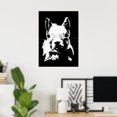 Schwarz-weißer Pop Art Eichhörnchen Poster (Heimbüro)