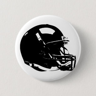 Schwarz-weißer Pop Art Football Helm Button