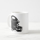Schwarz-weißer Pop Art Football Helm Kaffeetasse (Vorderseite Links)