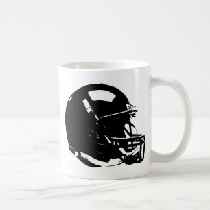 Schwarz-weißer Pop Art Football Helm Kaffeetasse
