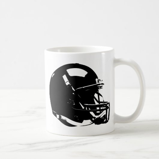 Schwarz-weißer Pop Art Football Helm Kaffeetasse (Rechts)