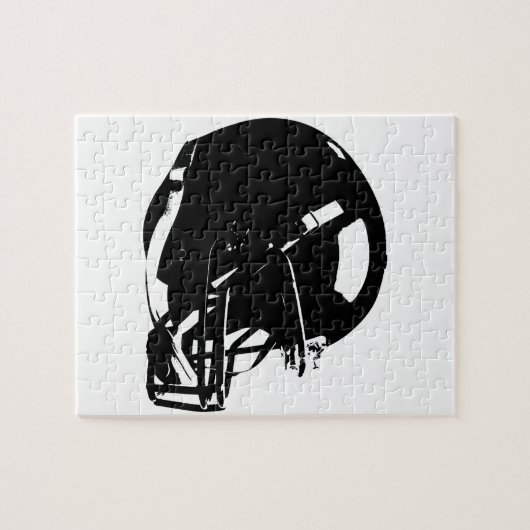Schwarz-weißer Pop Art Football Helm Puzzle (Horizontal)