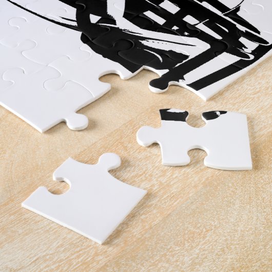 Schwarz-weißer Pop Art Football Helm Puzzle (Seite)