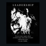 Schwarz-weißer Pop Art Leadership Lion Poster<br><div class="desc">Lion Digital Artwork - Lion Head Computer Animal Art - Uni Pop Kunst - Wilde Big Cats Computerbilder</div>