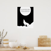 Schwarz-weißer Pop Art Leadership Wolf Howling Poster (Küche)