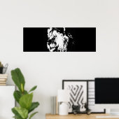 Schwarz-weißer Pop Art Lion Doster Poster (Heimbüro)