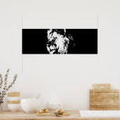 Schwarz-weißer Pop Art Lion Doster Poster (Küche)