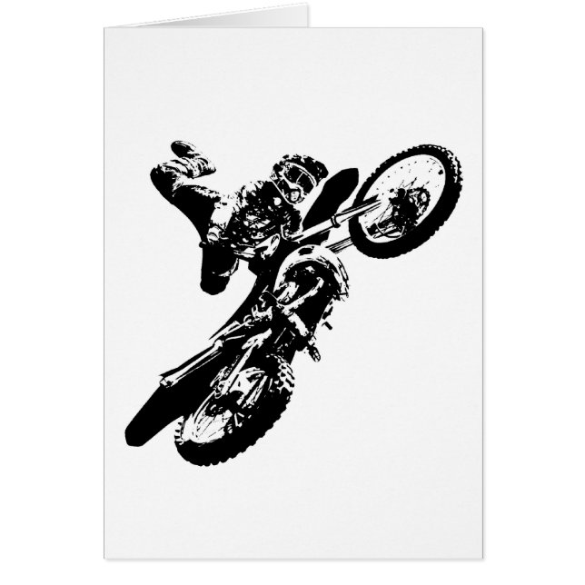 Schwarz-weißer Pop Art Motocross Motorradsport (Vorne)