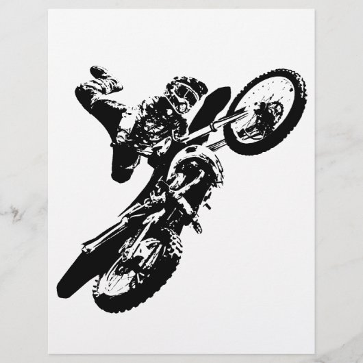 Schwarz-weißer Pop Art Motocross Motorradsport (Vorderseite)