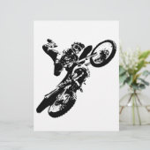 Schwarz-weißer Pop Art Motocross Motorradsport (Stehend Vorderseite)