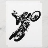 Schwarz-weißer Pop Art Motocross Motorradsport (Vorne/Hinten)