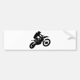 Schwarz-weißer Pop Art Motocross Motorradsport Autoaufkleber