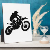 Schwarz-weißer Pop Art Motocross Motorradsport Fotoplatte (Seite)