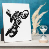 Schwarz-weißer Pop Art Motocross Motorradsport Fotoplatte (Seite)