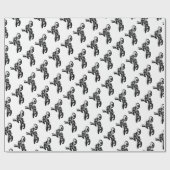 Schwarz-weißer Pop Art Motocross Motorradsport Geschenkpapier (Flach)