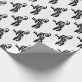 Schwarz-weißer Pop Art Motocross Motorradsport Geschenkpapier (Ecke)