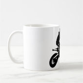 Schwarz-weißer Pop Art Motocross Motorradsport Kaffeetasse (Links)