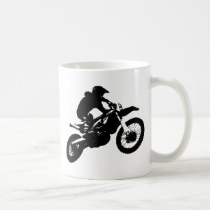 Schwarz-weißer Pop Art Motocross Motorradsport Kaffeetasse