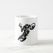 Schwarz-weißer Pop Art Motocross Motorradsport Kaffeetasse (Mittel)