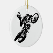 Schwarz-weißer Pop Art Motocross Motorradsport Keramikornament (Rechts)