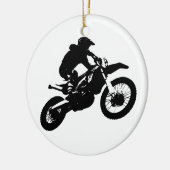 Schwarz-weißer Pop Art Motocross Motorradsport Keramikornament (Links)