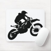 Schwarz-weißer Pop Art Motocross Motorradsport Mousepad (Mit Mouse)