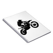 Schwarz-weißer Pop Art Motocross Motorradsport Notizblock (Rechte Seite)