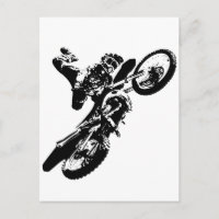 Schwarz-weißer Pop Art Motocross Motorradsport