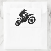 Schwarz-weißer Pop Art Motocross Motorradsport Rechteckiger Aufkleber (Tasche)