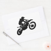 Schwarz-weißer Pop Art Motocross Motorradsport Rechteckiger Aufkleber (Umschlag)