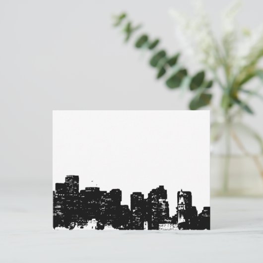 Schwarz-weißer Pop Art New York Postkarte (Stehend Vorderseite)