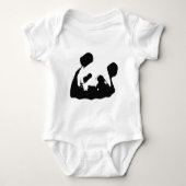 Schwarz-weißer Pop Art Panda Baby Strampler (Vorderseite)