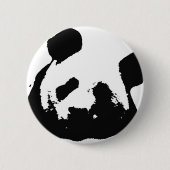 Schwarz-weißer Pop Art Panda Button (Vorderseite)