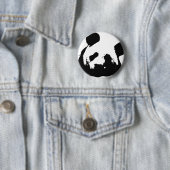 Schwarz-weißer Pop Art Panda Button (Beispiel)
