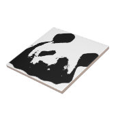 Schwarz-weißer Pop Art Panda Fliese (Seite)
