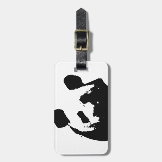 Schwarz-weißer Pop Art Panda Gepäckanhänger (Vorderseite vertikal)