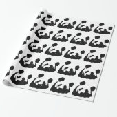 Schwarz-weißer Pop Art Panda Geschenkpapier (Ungerollt)