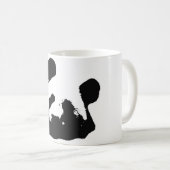 Schwarz-weißer Pop Art Panda Kaffeetasse (VorderseiteRechts)