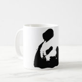 Schwarz-weißer Pop Art Panda Kaffeetasse (Vorderseite Links)