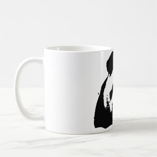 Schwarz-weißer Pop Art Panda Kaffeetasse (Links)