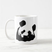 Schwarz-weißer Pop Art Panda Kaffeetasse (Links)
